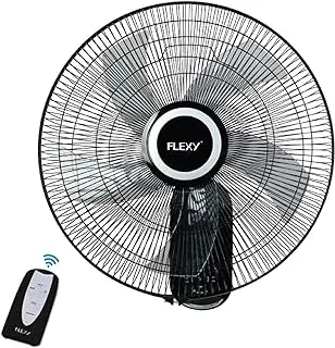 FLEXY® 16 Inch Wall-Mounted Electric Fan With Remote And Timer | For Home, Office, Dorms, Gyms And Grow Tents | 180 Degree Oscillating 3 Speeds Metal Wall Fan | With Wall Mount