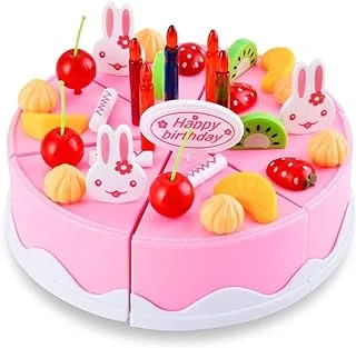 Mumoobear Plastic Kitchen Cutting Toy Birthday Cake Pretend Play Food Toy Set For Kids