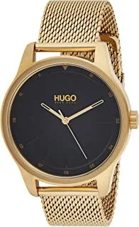 HUGO Boss Men's Black Dial Ionic Plated Thin Gold 1 Steel Watch - 1530138