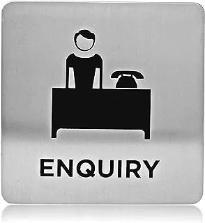 DLCCREATION Enquiry Silver Stainless Steel Sign Board - Plate Size : 150mm x 150mm (6