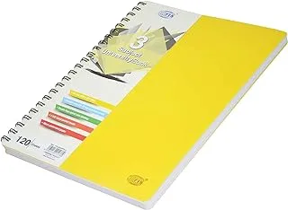 FIS FSUB3SPPLE 3 Subject Micro Perforated Pages University Books, 120 Sheets, A4 Size, Yellow