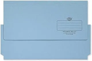 FIS FSFF8BL 320 gsm Document Wallet 50-Pieces, 210 mm x 330 Size, Blue