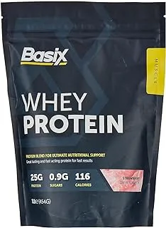 Basix - Muscle Whey Protein - Strawberry Swirl Flavour - 1Lb