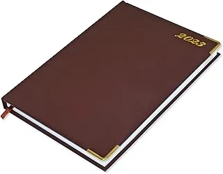 FIS Agenda Diary 2023 (English) 1-Side Padded, Gold Corners, Chocolate - FSDI75EVG23CH