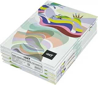 FIS LINBA51702 Single Line 100 Sheets Hard Cover Notebook 5-Pieces, A5 Size