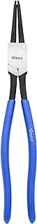 VTOOLS 13 Inch Carbon Steel Internal Circlip Plier With Straight Tips, Heavy Duty Retaining Ring Pliers, Black With Blue PVC Dipped Handle, VT2159