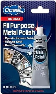 Bossil All Purpose Metal Polish Clean & Polish Metal Surfaces Chrome, Aluminum, Stainless Steel, Copper Brass, etc. BS - 8551