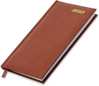 FIS 2023 Slim Diary Vinyl 1 Side Padded English & French - Brown -FSDI59EFN23BR