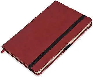 FIS Executive Notebook, Size 13x21CM, 96 Sheets Single Line With Elastic PU Window Maroon -FSNBEX132196MR