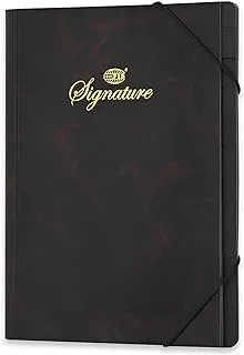 FIS Signature Book 12-Divisions Soft Cover, 240x312 mm, Dark Brown - FSCLSC12DBR