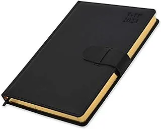 FIS Golden Agenda Diary 2023 (Arabic/English) Italian PU, 1-Side Padded, Black - FSDI75AEPG23BK