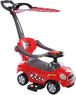 Rally Push Cart For Kids Ride On Car 3 in 1 Toddler Buggy Toy with Handle Horn Red CRPL 618