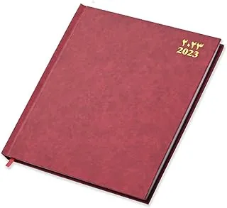 FIS 2023 Executive Diary (Arabic/English/French) Vinyl Hard Cover Maroon - FSDI89AEF23MR