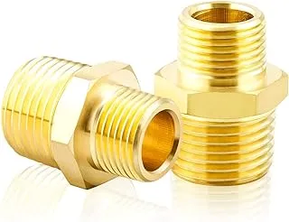 TAILONZ PNEUMATIC Pipe Fitting and Air Hose Fitings Hex Coupling Set - 1/2 Inch NPT x 3/8 NPT,Solid Brass Male Pipe(Pack of 5)