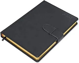 FIS Golden Agenda Diary 2023 (English) Italian PU, 1-Side Padded, Black - FSDI75EPG23BK