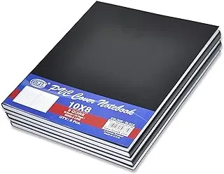 FIS PVC Cover Notebook Size:10X8 Inches, 2-Quires Color Black Pack of 5 Pieces - FSNB10X82QPVCBK