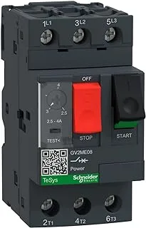 Schneider Electric Motor circuit breaker, TeSys GV2, 3P, 2.5-4 A, thermal magnetic, screw clamp terminals