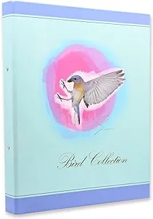 FIS birds printed 2 ring binder file 48-pack, a4 size, blue/pink/green