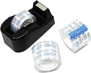 FIS Crystal Clear Tape, Size 3/4 Inches X23Y, 45 Micron, 1Roll In Bulk Dispenser+4Rolls FSTACR3/4X23Y