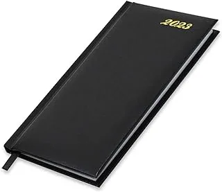 FIS 2023 Slim Diary Vinyl 1 Side Padded English & French - Black -FSDI59EFN23BK