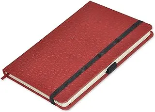 FIS Executive Notebook, Size 13x21CM, 96 Sheets 5MM Square With Elastic PU Window Maroon Design 5 -FSNBEX5M1321MR5