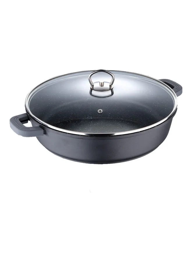 BERGNER Classic Novum Non-Stick Induction Bottom Shallow Pot With Lid Black/Clear 28cm