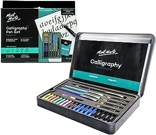 Mont Marte Calligraphy Set, 31 Piece. Includes Calligraphy Pens, Calligraphy Nibs, Ink Cartridges, Introduction Booklet and Exercise Booklet.