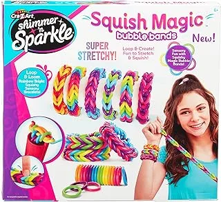 Shimmer and Sparkle 17343 n Squish Magic Bubble Bands Loom band making kit, friendship bracelets crafting toy Rubber bands set