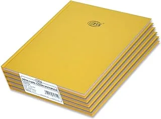 FIS Neon Hard Cover Notebook Single Line 10X8 Inch, 100-Sheets, Gold 5-Piece - FSNB108N200