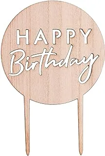 Ginger Ray Wooden Happy Birthday Cake Topper