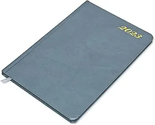 FIS 2023 Golden Diary A5 English Bonded Leather 1-Side Padded Grey - FSDI78EGB23GY