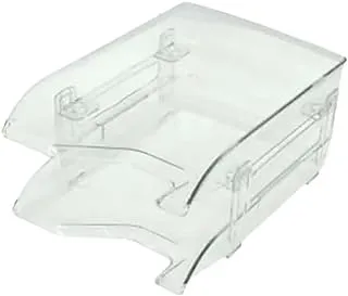 FIS FSOT02T Executive Office Trays 2-Pieces Set, Transparent