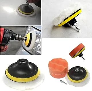 PriceWize 4'' Gross Polish Polishing Buffer Pad Sponge Kit Set Drill Adapter Car Polisher