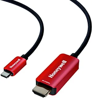 Honeywell Type C to 2.0 HDMI Cable, 4Kx2K@60Hz UHD Resolution, 2 Mtr, 18GBPS Transmission Speed, High-Speed, Male to Male, Compatible with TV, Laptop, Type-C Smartphone, Projector, etc