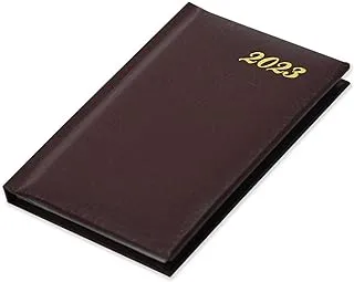 FIS 2023 Pocket Diary English Vinyl 1 Side Padded Week View Chocolate -FSDI12E23CH