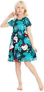 Hello Kitty 2S21019 Girls Frock - Green, 8 yrs