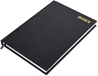 FIS 2023 Agenda Diary English Vinyl Hard Cover, Black - FSDI75EV23BK