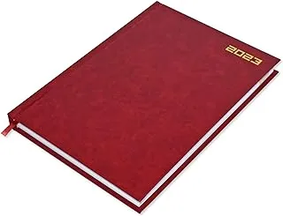 FIS 2023 agenda diary english vinyl hard cover, maroon - fsdi75ev23mr