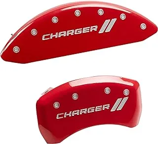 MGP Caliper Covers 12162SRT1RD Red Brake Covers Fits 2011-2020 Dodge Charger/Challenger (Dual Piston Front Caliper) Engraved with R/T (Front/Rear Covers; Set of 4)