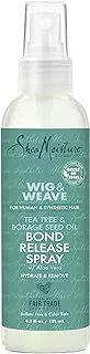 SHEA MOISTURE SheaMoisture Bond Release Hair Spray for Wig and Weave, Tea Tree and Borage Seed, Alcohol Free Hairspray, 4.1 Oz