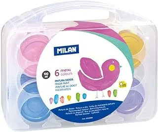 Milan Metallic Finger Paint 6-Pieces Set 100 ml, Multicolor