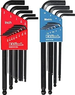 MUTANO EKLIND 13222 Ball-Hex L-Key allen wrench Combo- Inch/MM (2 sets 22pc)