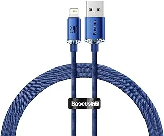 Baseus Crystal Shine Series Fast Charging Data Cable 2.4A USB Cable For iPhone 14 13 12 Pro Max Charging USB Mobile Phone Cables 1.2m (Blue)