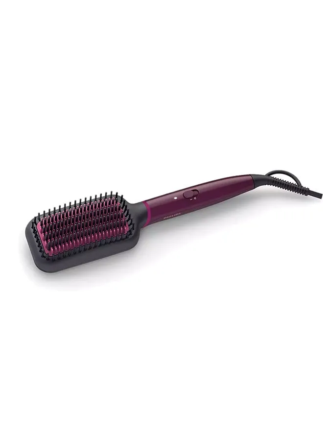 Philips 5000 Series Heated Straightening Brush BHH730/03, 2 Years Warranty Black/Cranberry