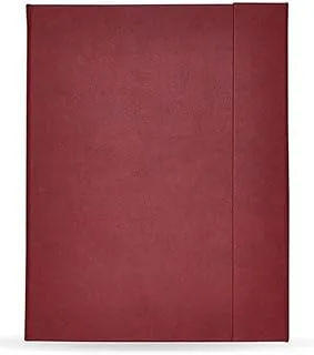 FIS FSMFEXNBA4MR Italian PU Cover with Writing Pad Single Ruled 96 Sheets Ivory Paper Magnetic Folder, A4 Size, Maroon