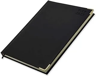 FIS 2023 Diary A4 PU Arabic/English 1-Side Padded Gold Corner Black - FSDI48AEPG23BK