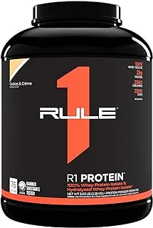 Rule One Proteins, R1 Protein - Cookies & Crème, 25g Fast-Acting, Super-Pure 100% Isolate and Hydrolysate Powder with 6g BCAAs for Muscle Growth Recovery, 5lbs