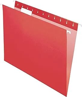 Pendaflex Recycled Hanging Folders, Letter Size, Red, 1/5 Cut, 25/BX (81608)