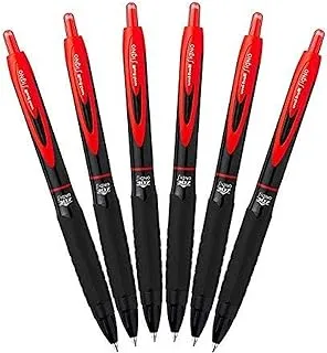 Uni-Ball 307 Retractable Gel Ink Pens, Medium Point 0.7mm, Pack of 6 (Red)