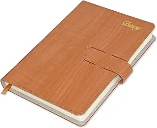 FIS 2023 A5 Diary English Vinyl Hard Sewn Cover Brown -FSDI80E23BR